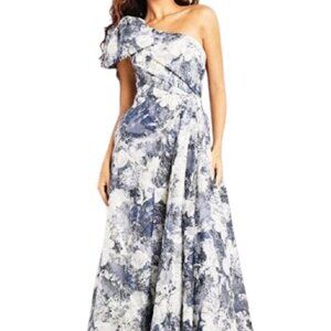NWT Jovani 25663 Jacquard One-Shoulder Evening Dress Print Size 20